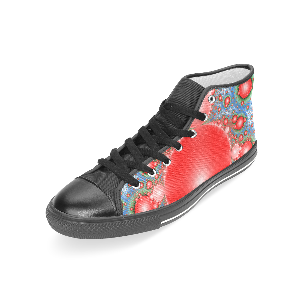 Polka dot - Dot Fractal - funny dots Women's Classic High Top Canvas Shoes (Model 017)