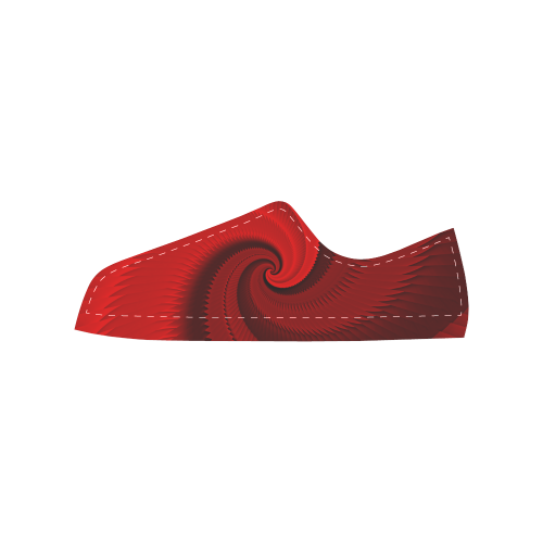 Red Rose Dragon Scales Spiral Men's Classic Canvas Shoes (Model 018)