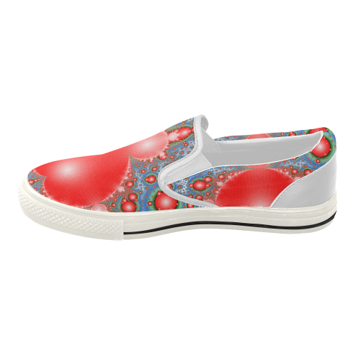 Polka dot - Dot Fractal - funny dots Women's Slip-on Canvas Shoes (Model 019)