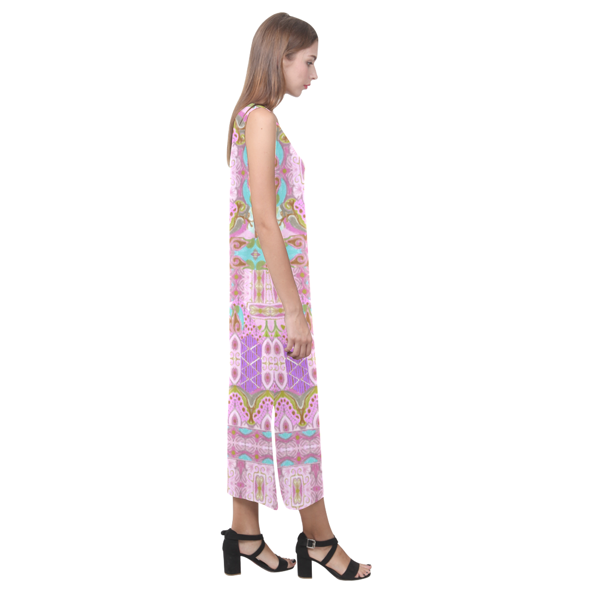 tiles 3 artsadd Phaedra Sleeveless Open Fork Long Dress (Model D08)