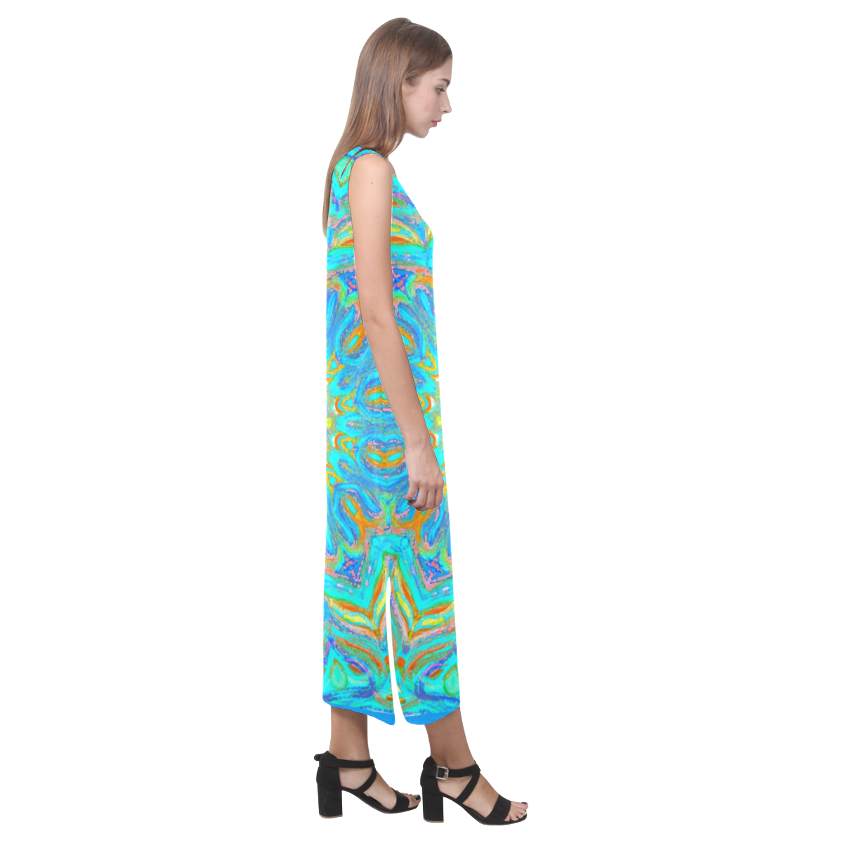 indian 7 Phaedra Sleeveless Open Fork Long Dress (Model D08)