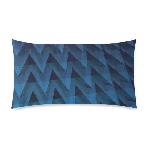 3-D Chevrons (Slate Blue) Rectangle Pillow Case 20"x36"(Twin Sides)
