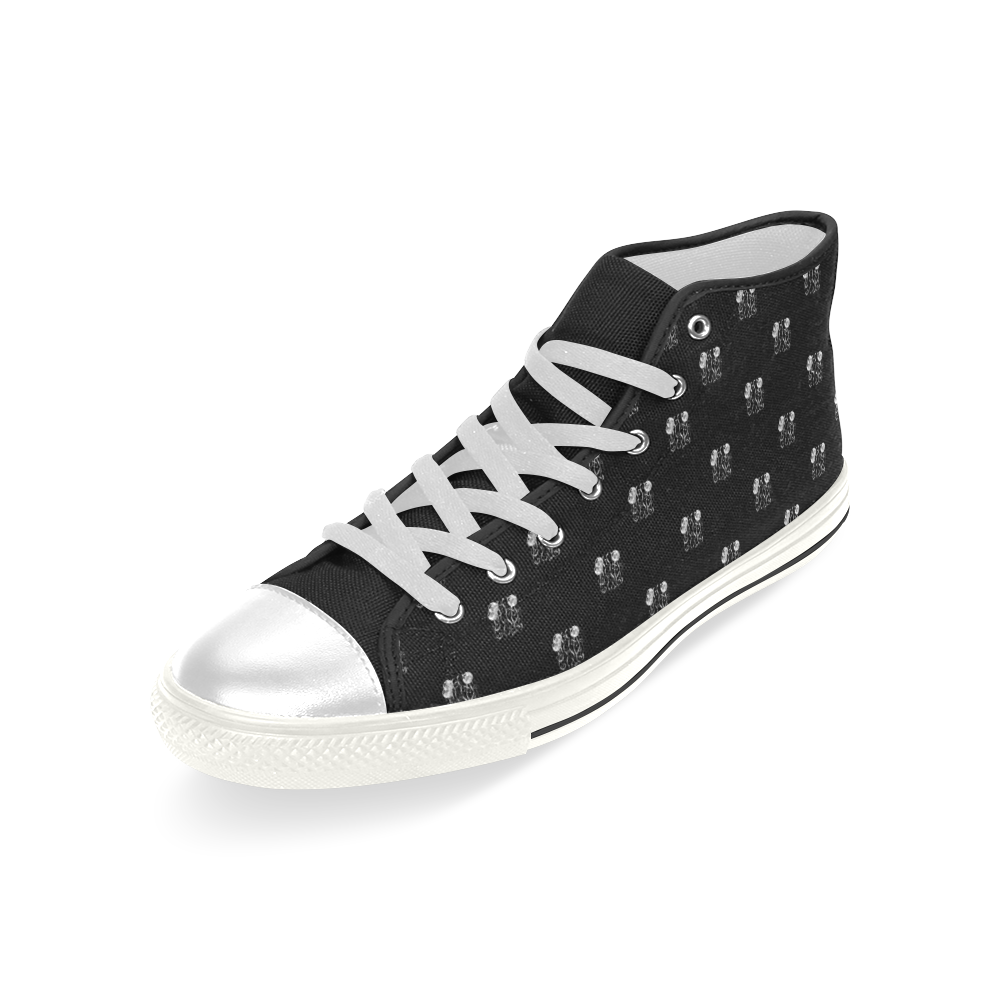 METALLICS: Silver Balloons & Champagne Flutes Men’s Classic High Top Canvas Shoes (Model 017)