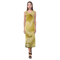 Weise Perle mit Rose Phaedra Sleeveless Open Fork Long Dress (Model D08)