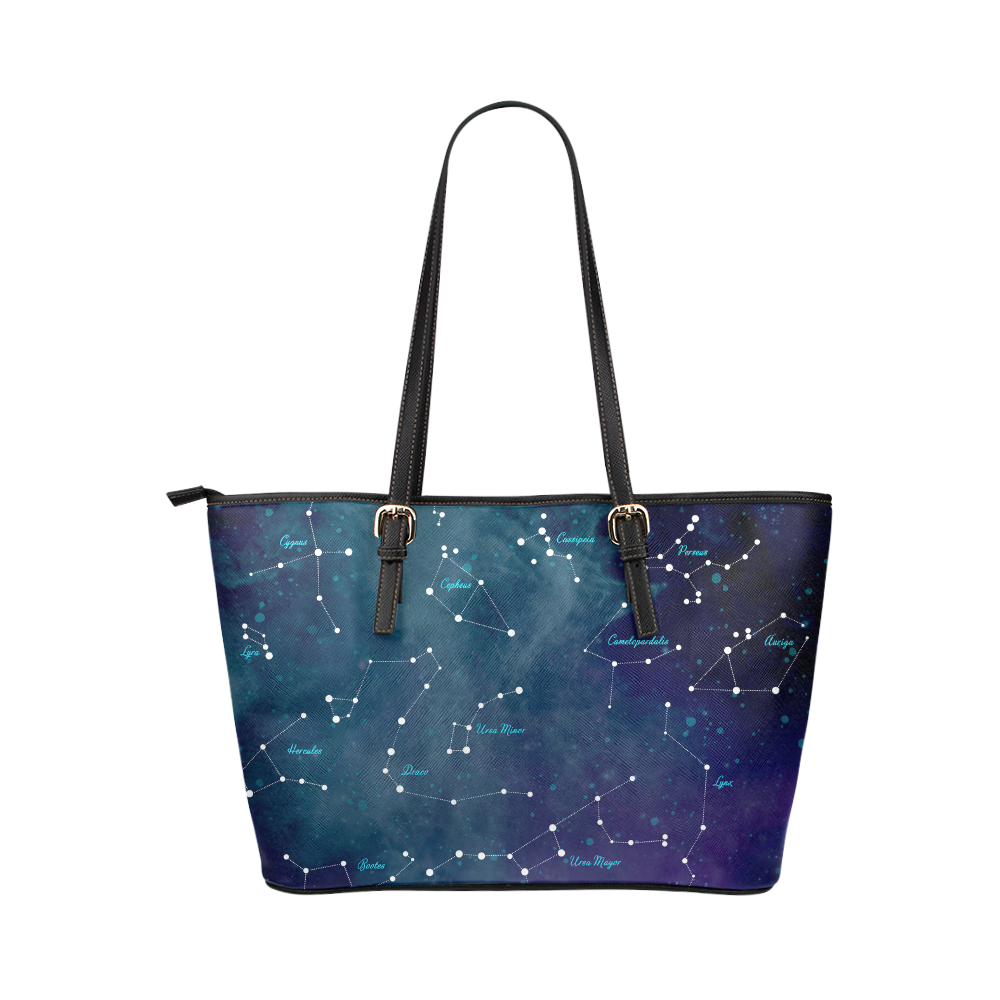 Constellations Leather Tote Bag/Large (Model 1651)