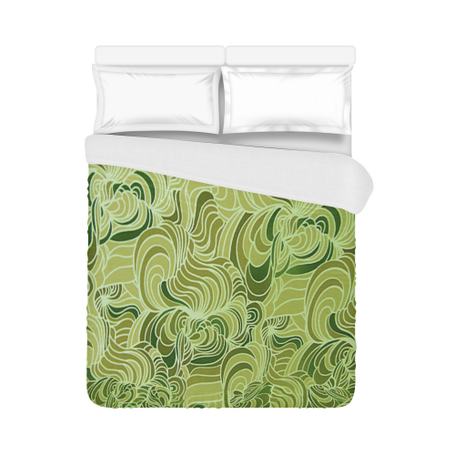 Green doodle drawing tones Duvet Cover 86"x70" ( All-over-print)