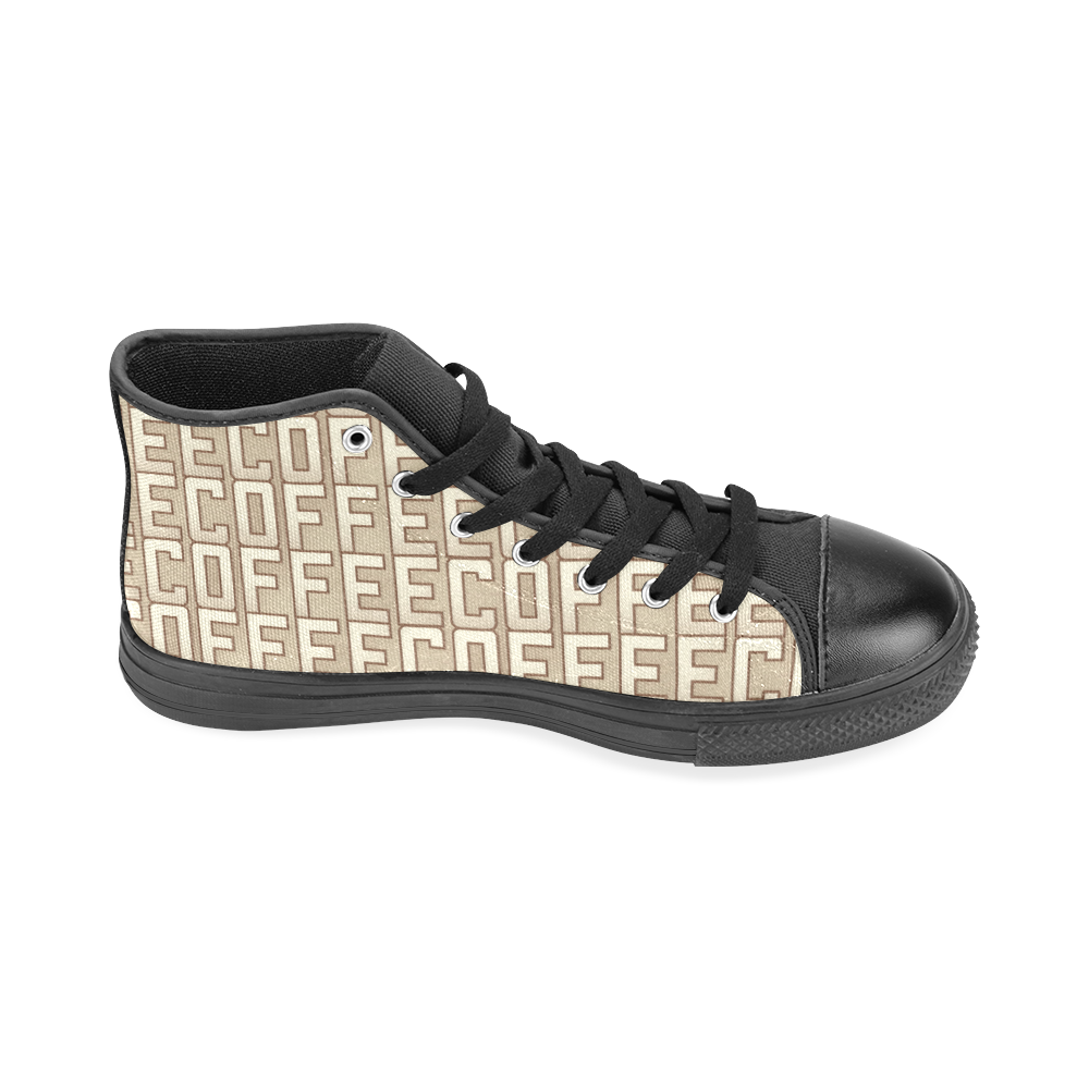 Coffee Overload Men’s Classic High Top Canvas Shoes /Large Size (Model 017)