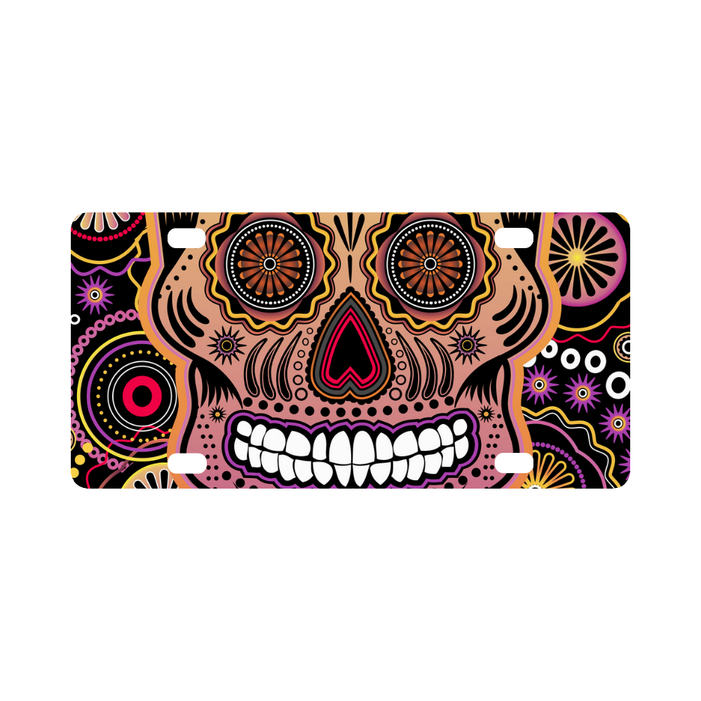 candy sugar skull Classic License Plate