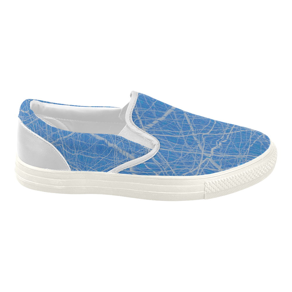 Tendrils (Blue) Women's Slip-on Canvas Shoes (Model 019)