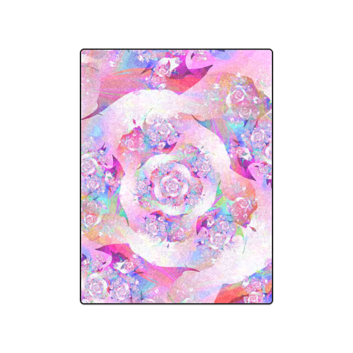 Pink Rose Fine Flower Art Blanket 50"x60"
