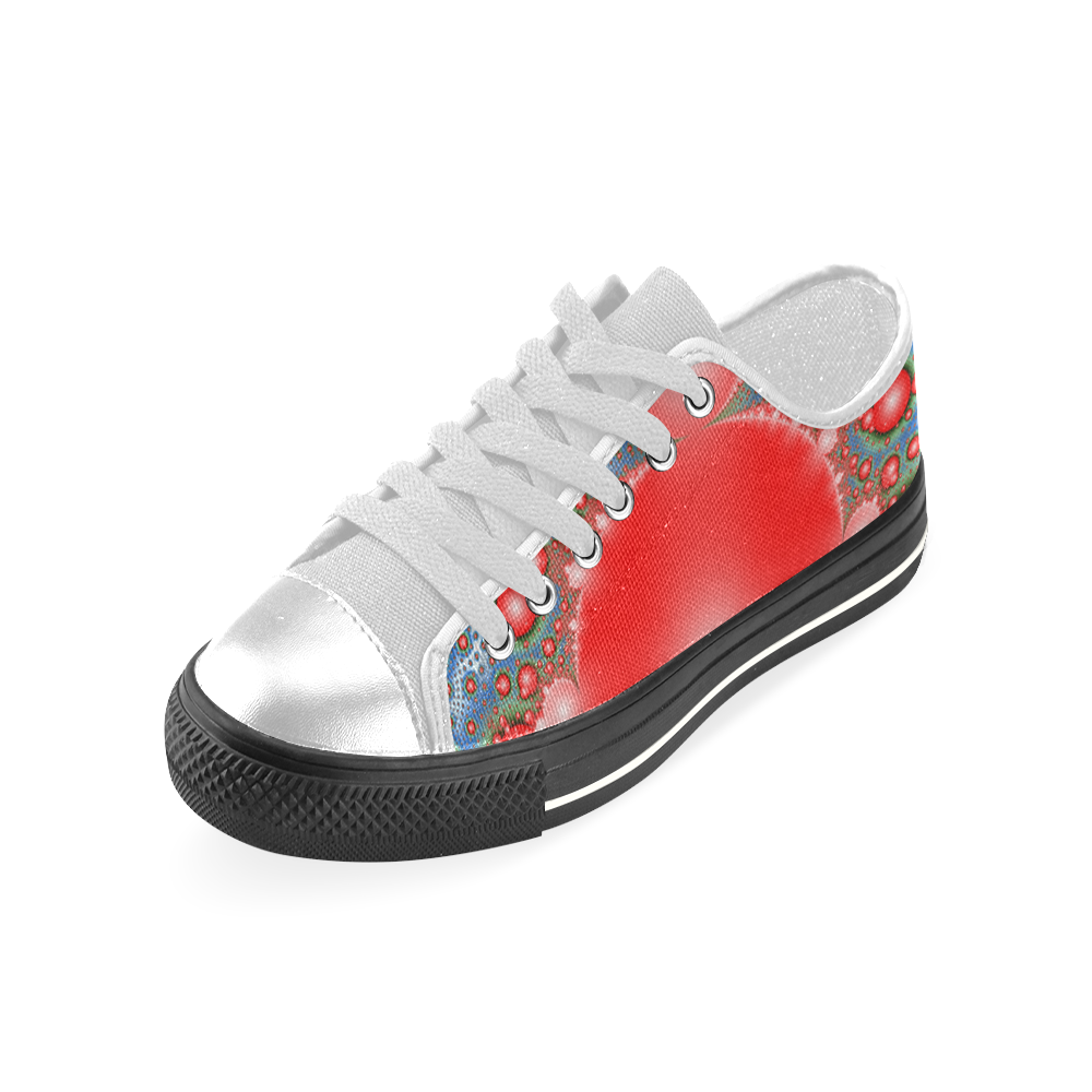 Polka dot - Dot Fractal - funny dots Women's Classic Canvas Shoes (Model 018)