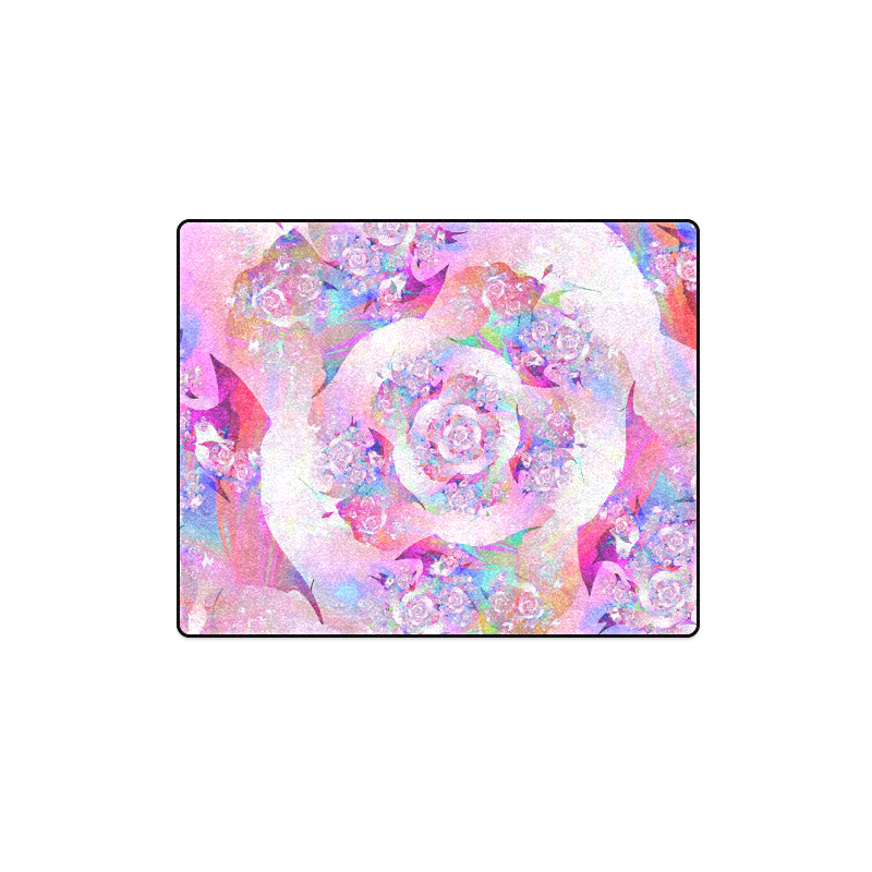 Pink Rose Fine Flower Art Blanket 40"x50"