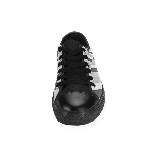 Crazy Dart Black and White Spiral Men's Classic Canvas Shoes (Model 018)