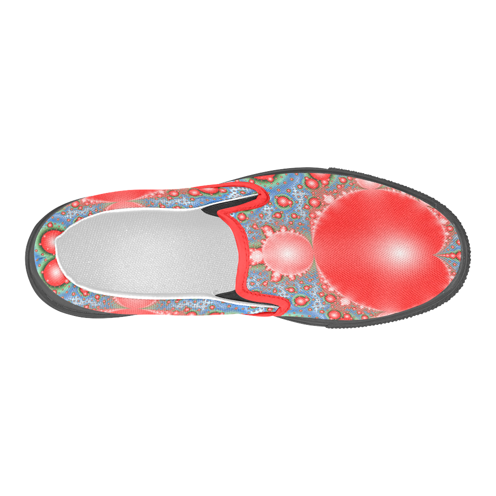Polka dot - Dot Fractal - funny dots Men's Slip-on Canvas Shoes (Model 019)