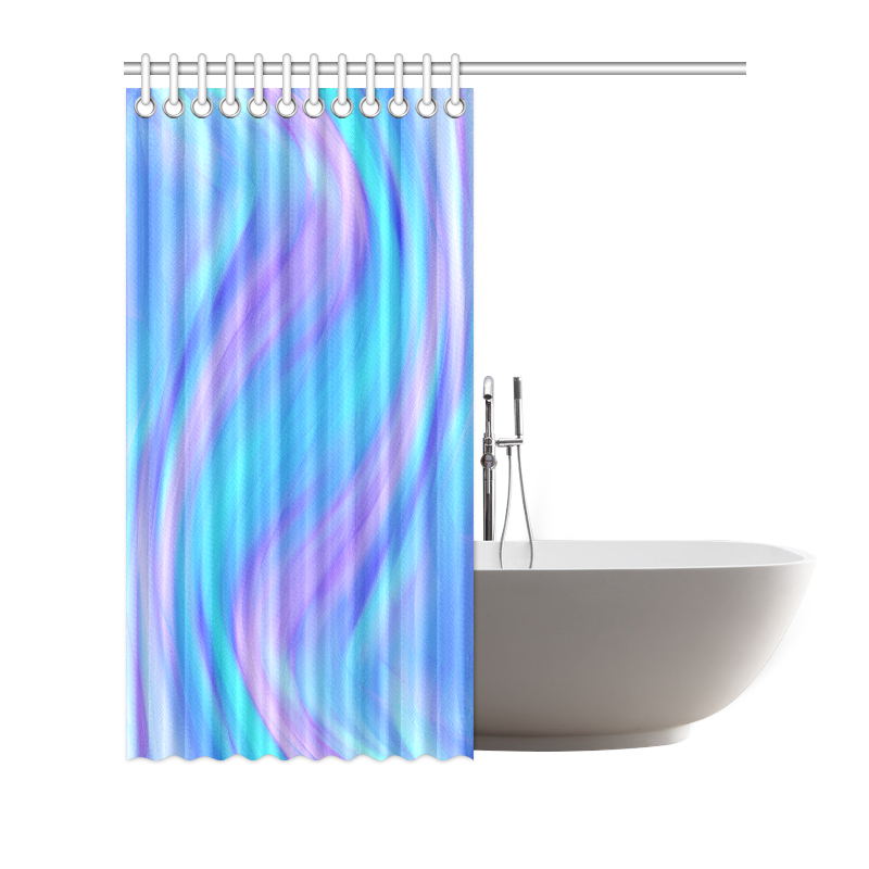 blue and pink feathers Shower Curtain 66"x72"