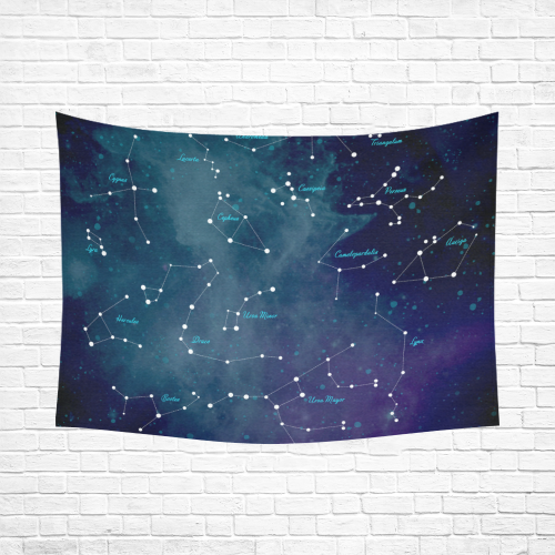 Constellations Cotton Linen Wall Tapestry 80"x 60"