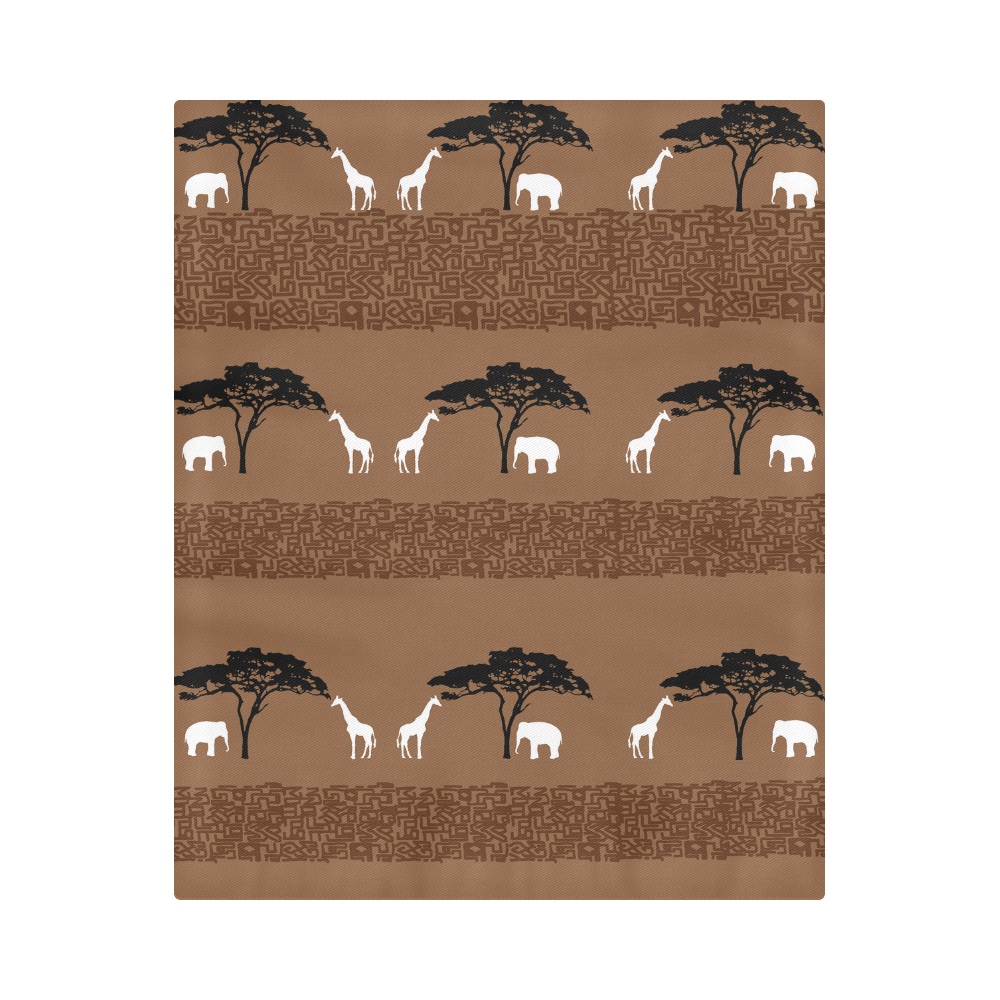 Elephant and Giraffe Safari Duvet Cover 86"x70" ( All-over-print)