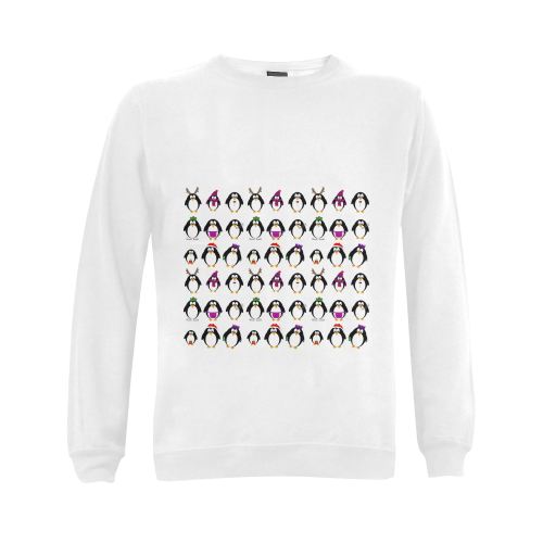 Christmas Party Penguins Gildan Crewneck Sweatshirt(NEW) (Model H01)