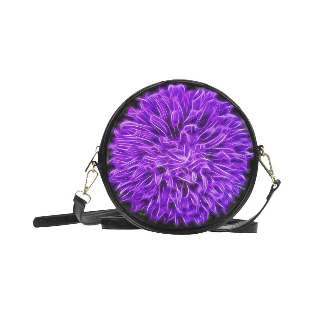 Lilac Chrysanthemum Topaz Round Sling Bag (Model 1647)