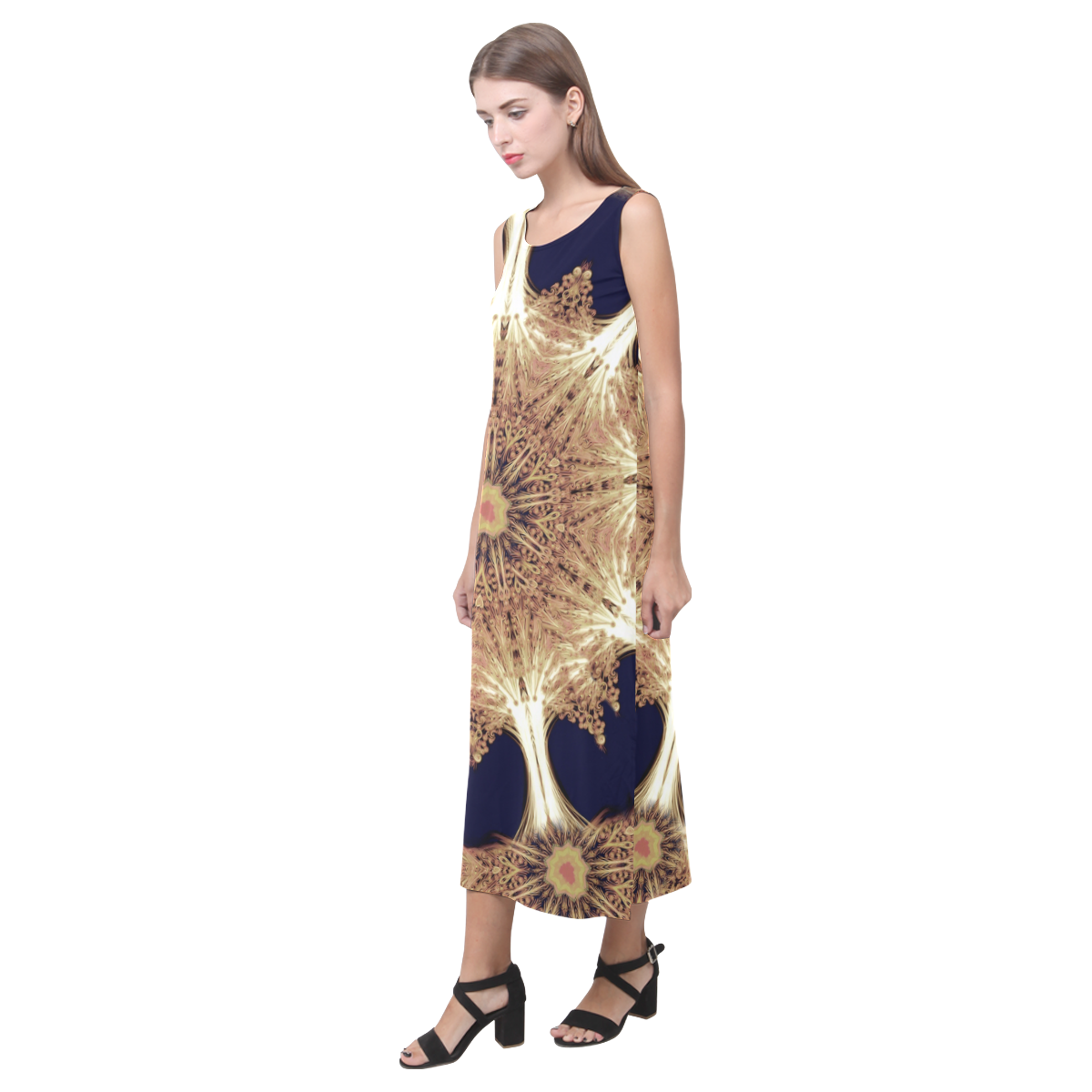 mandala 4 Phaedra Sleeveless Open Fork Long Dress (Model D08)