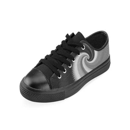 Black and White Dragon Scales Spiral Men's Classic Canvas Shoes (Model 018)