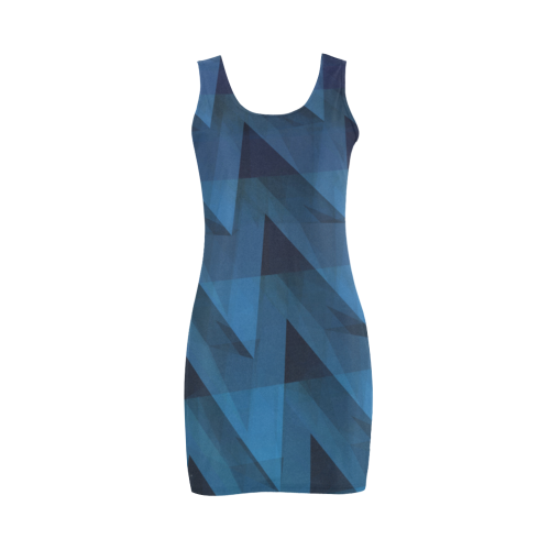 3-D Chevrons (Slate Blue) Medea Vest Dress (Model D06)