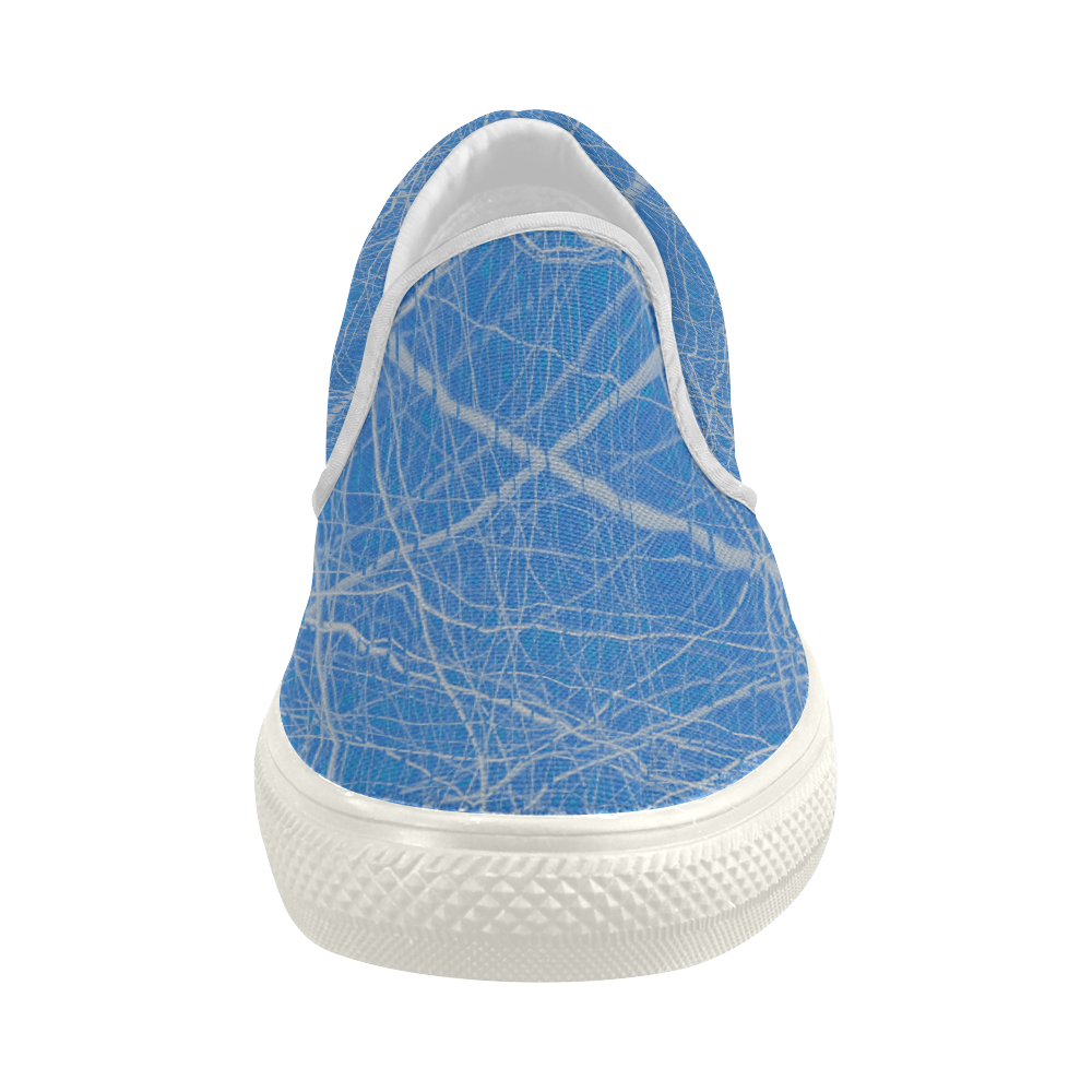 Tendrils (Blue) Women's Slip-on Canvas Shoes (Model 019)