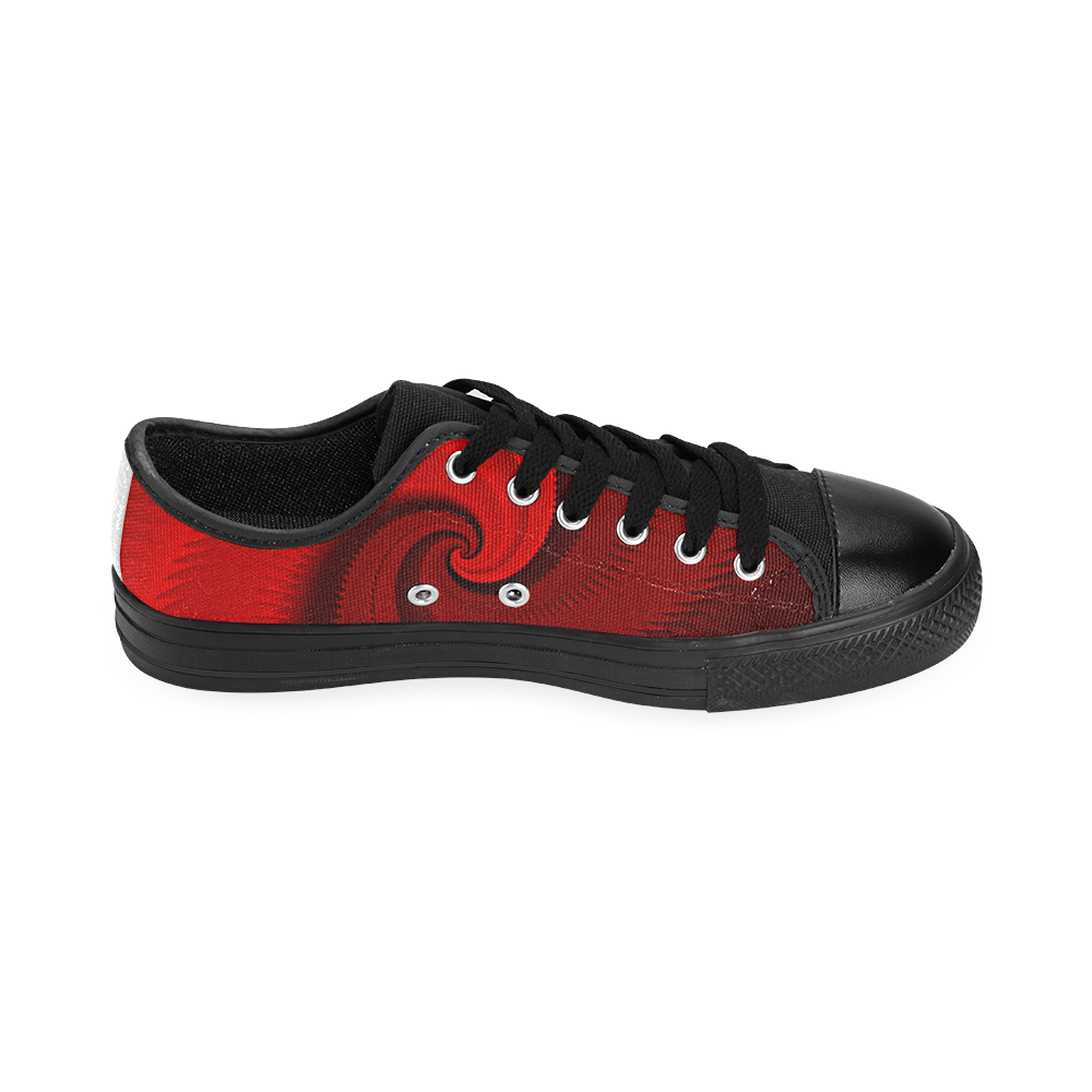 Red Rose Dragon Scales Spiral Men's Classic Canvas Shoes (Model 018)