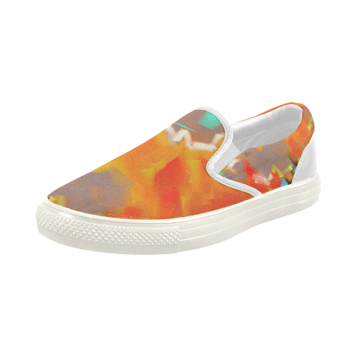 The Kayla in Orange Women's Slip-on Canvas Shoes (Model 019)