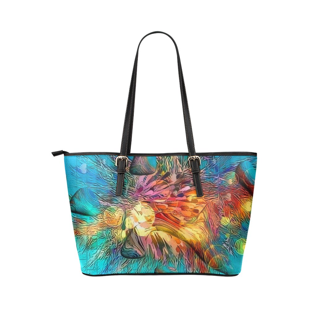 Under Water by Nico Bielow Leather Tote Bag/Small (Model 1651)