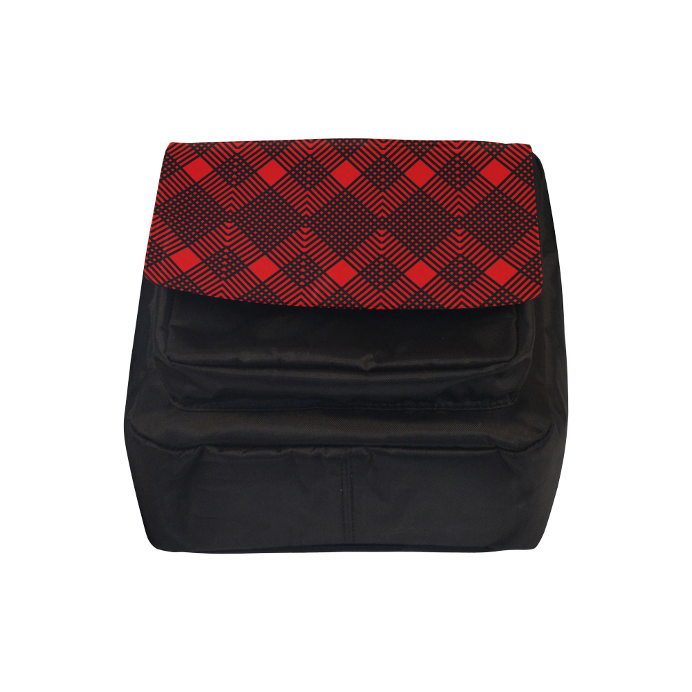 Red and black geometric  pattern,  with rombs. Crossbody Nylon Bags (Model 1633)