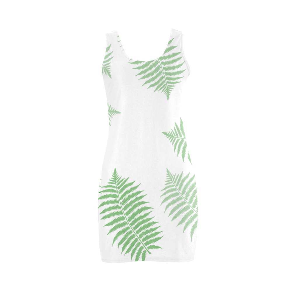 Fern branches pattern Medea Vest Dress (Model D06)