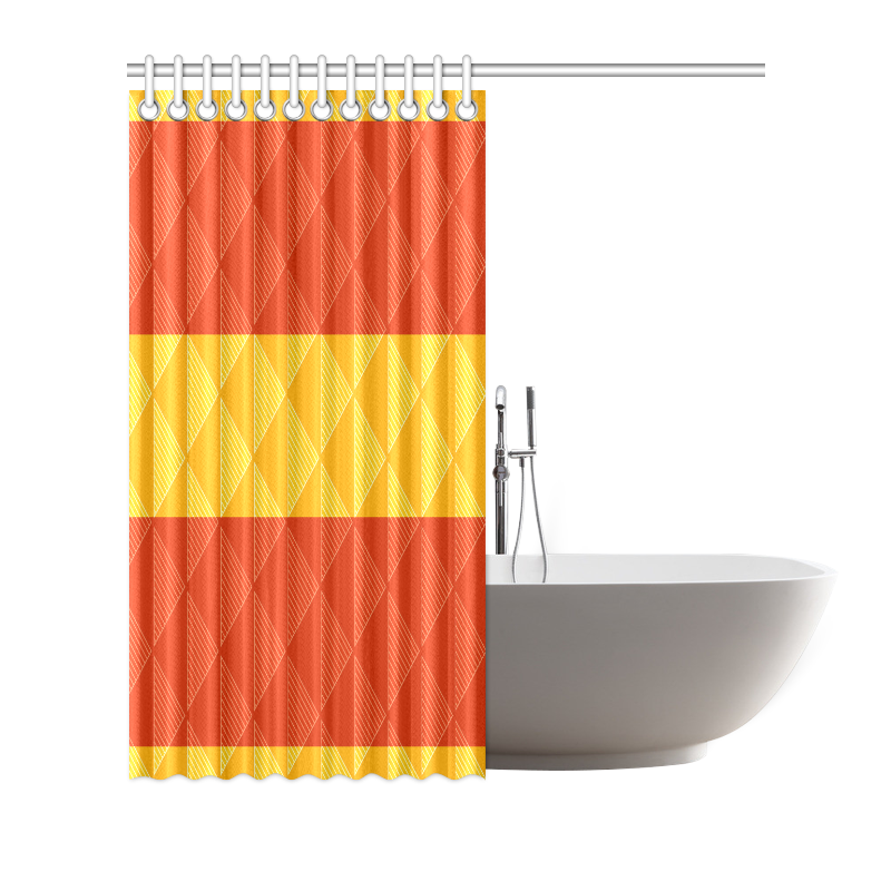 Red and Yellow Geometric Pattern Shower Curtain 72"x72"