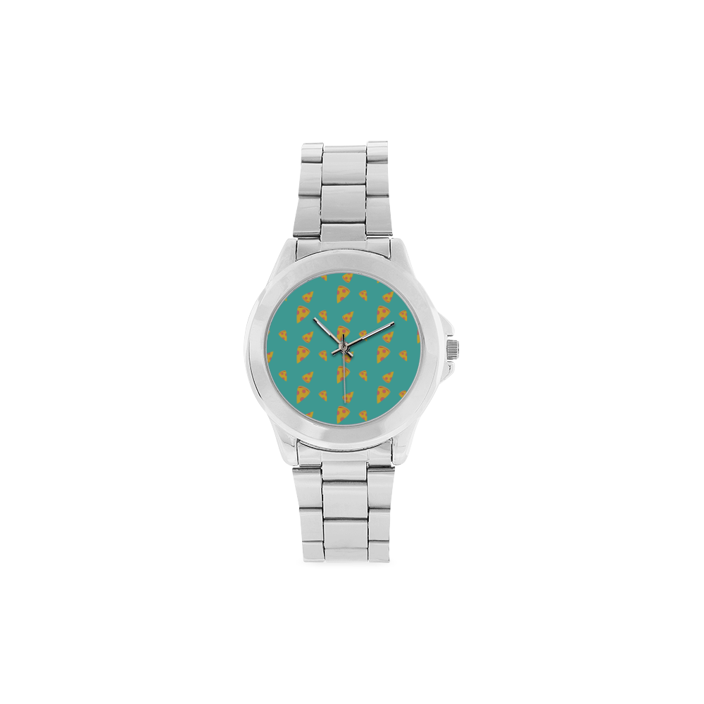 Pizza slices   - pizza and slice Unisex Stainless Steel Watch(Model 103)