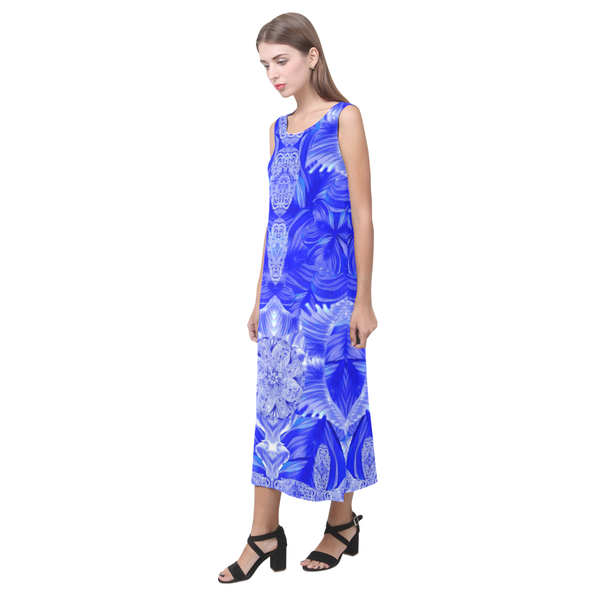 BLUE INK 2 Phaedra Sleeveless Open Fork Long Dress (Model D08)