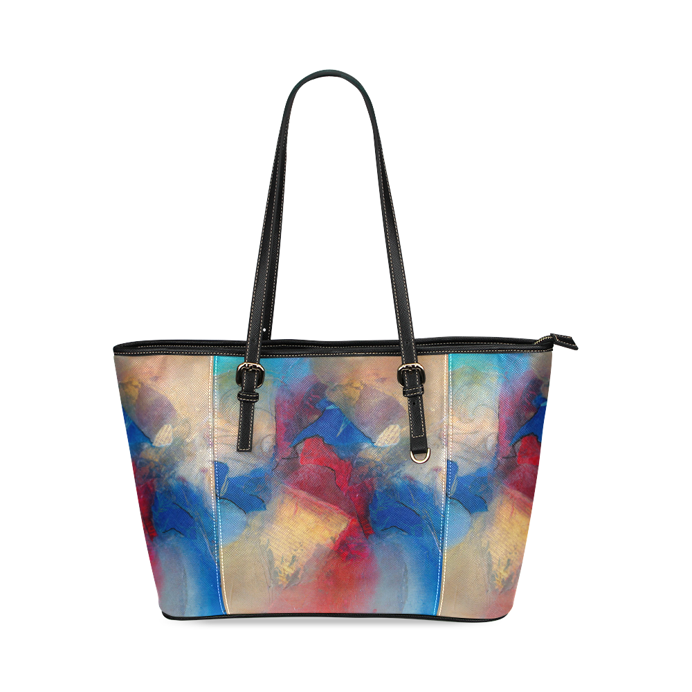 "YELLOW SUBMARINE"-TOTE BAG Leather Tote Bag/Large (Model 1640)