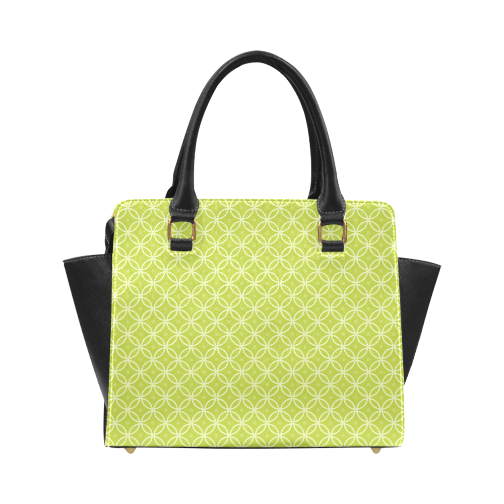 Pastel Green and White Circles and Dots Classic Shoulder Handbag (Model 1653)