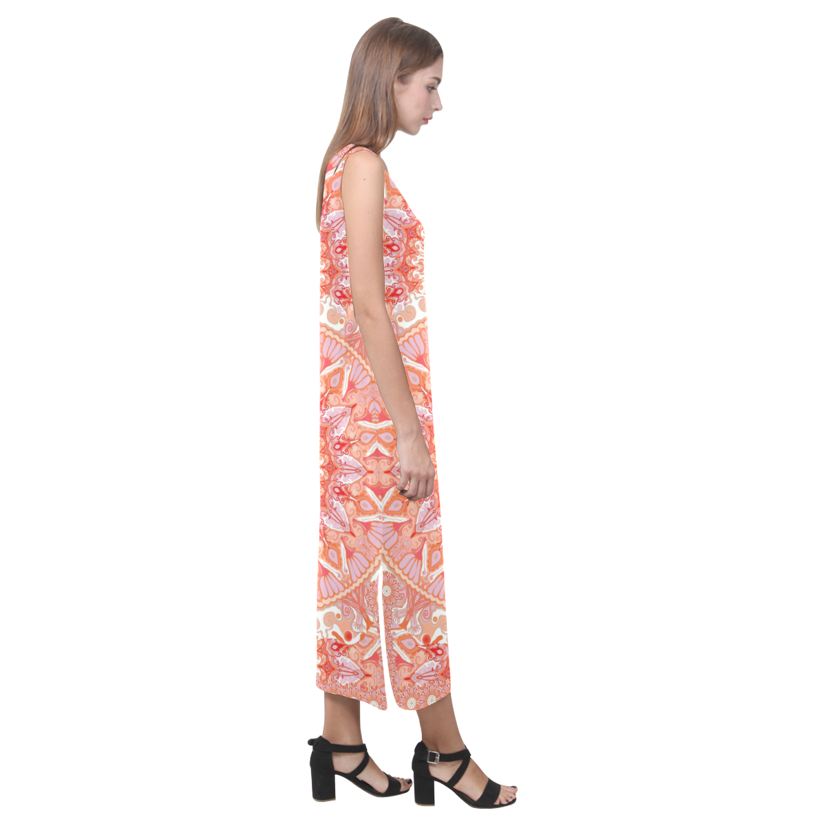 boho-mandala 5 Phaedra Sleeveless Open Fork Long Dress (Model D08)