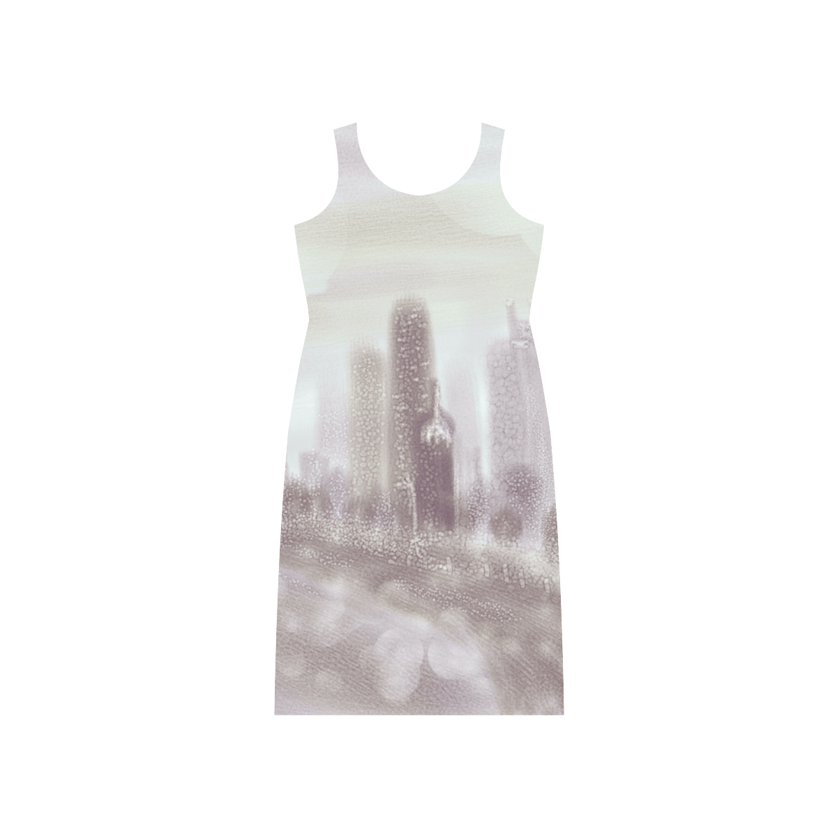 chicago skyline 3.s Phaedra Sleeveless Open Fork Long Dress (Model D08)