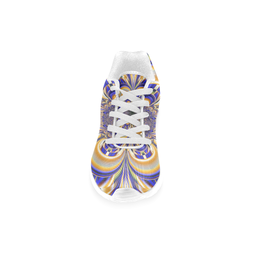 Blue Gold Flower Mandala Women’s Running Shoes (Model 020)