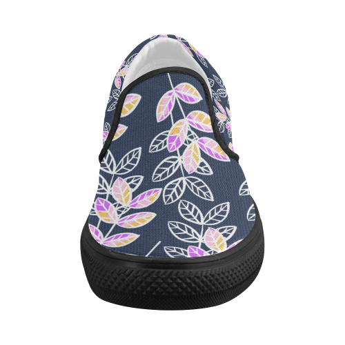 Winter Foliage Women's Slip-on Canvas Shoes (Model 019)