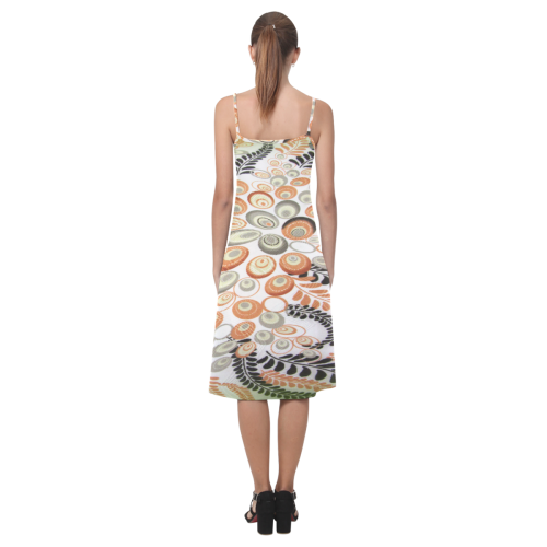 Abstract green peacock Alcestis Slip Dress (Model D05)