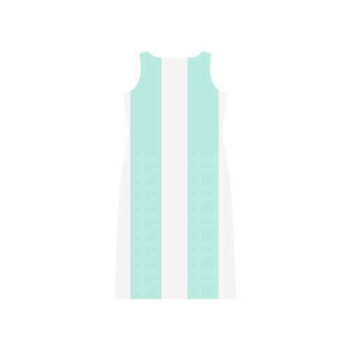 Aqua stripes Phaedra Sleeveless Open Fork Long Dress (Model D08)