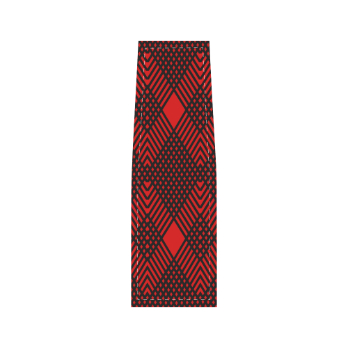 Red and black geometric  pattern,  with rombs. Saddle Bag/Small (Model 1649) Full Customization