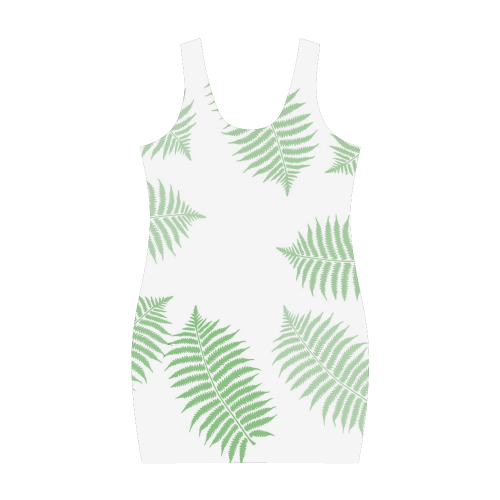Fern branches pattern Medea Vest Dress (Model D06)