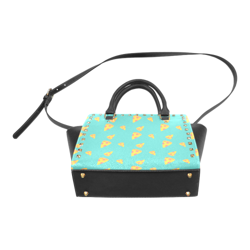 Pizza slices   - pizza and slice Rivet Shoulder Handbag (Model 1645)