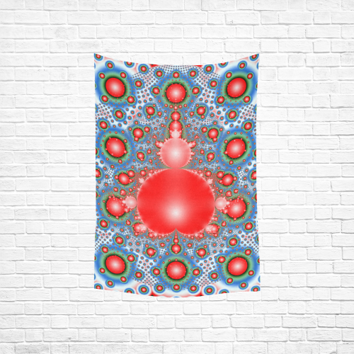 Polka dot - Dot Fractal - funny dots Cotton Linen Wall Tapestry 40"x 60"