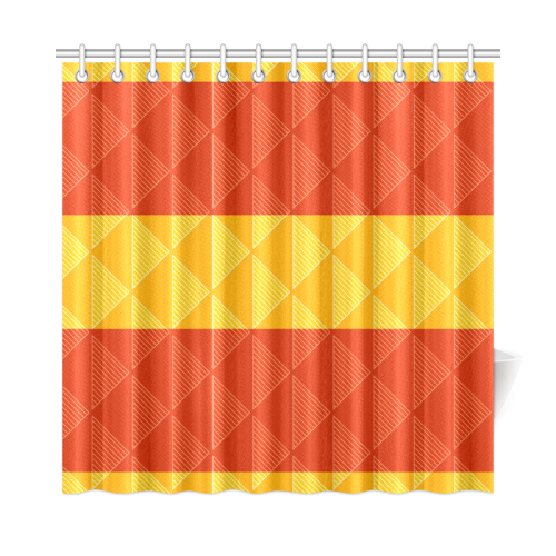 Red and Yellow Geometric Pattern Shower Curtain 72"x72"