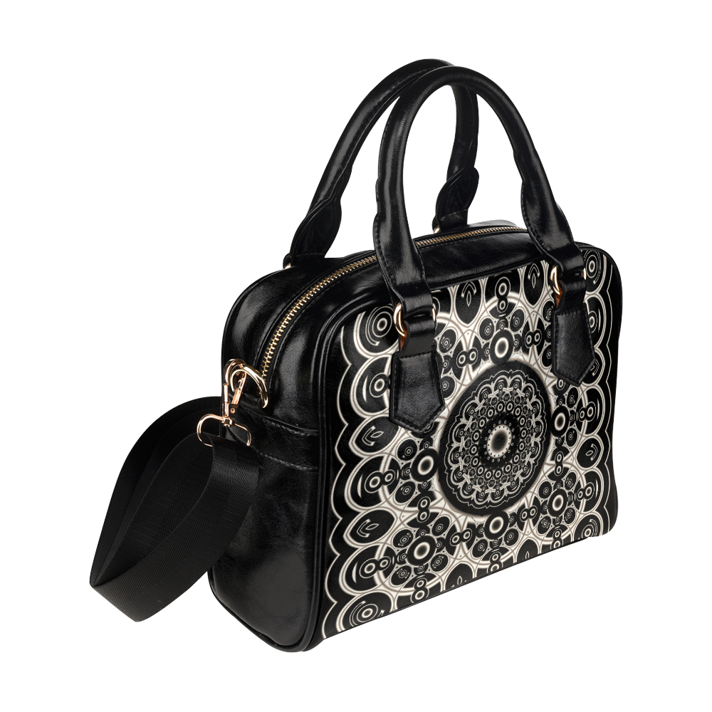 Black Lace Shoulder Handbag (Model 1634)