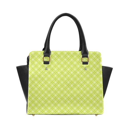 Pastel Green and White Circles and Dots Classic Shoulder Handbag (Model 1653)